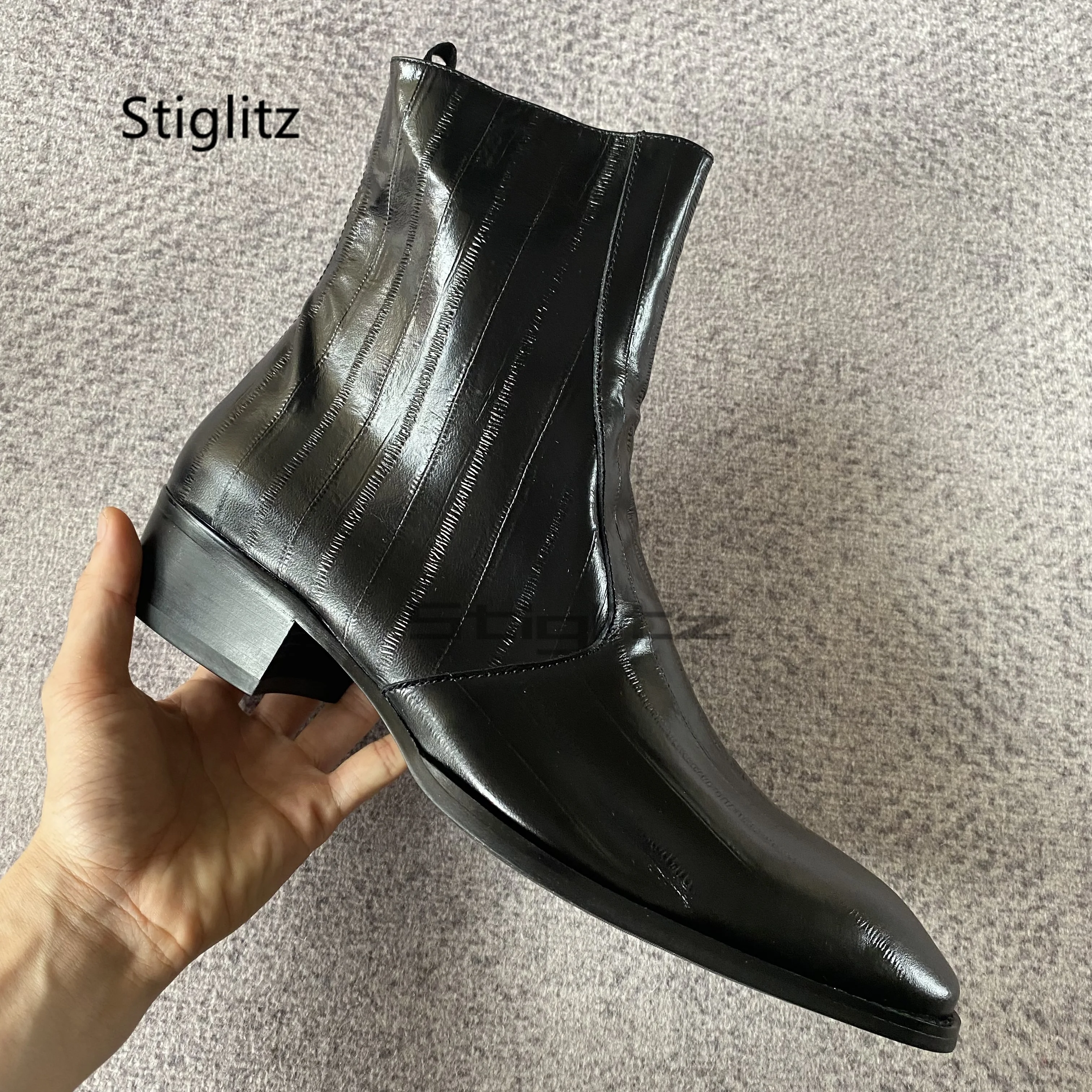 Brytyjskie czarne skórzane bot – Men Shoes Size 11 recenzja i cena