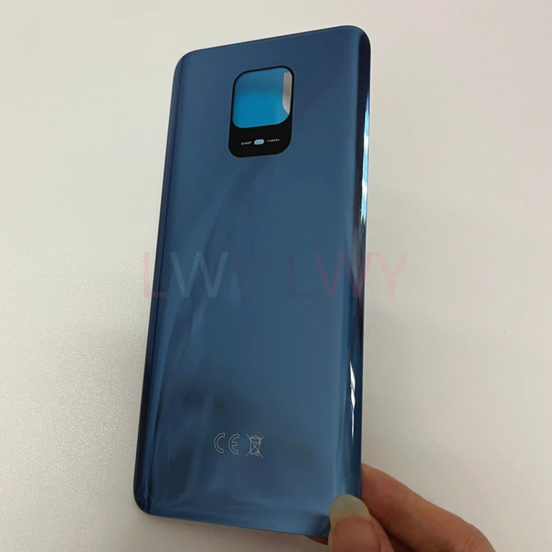 Dla Xiaomi Redmi Note 9S / Note 9 Pro Max pokrywa baterii drzwi tylna szklana obudowa tylna pokrywa baterii wymiana (kamera 64MP)