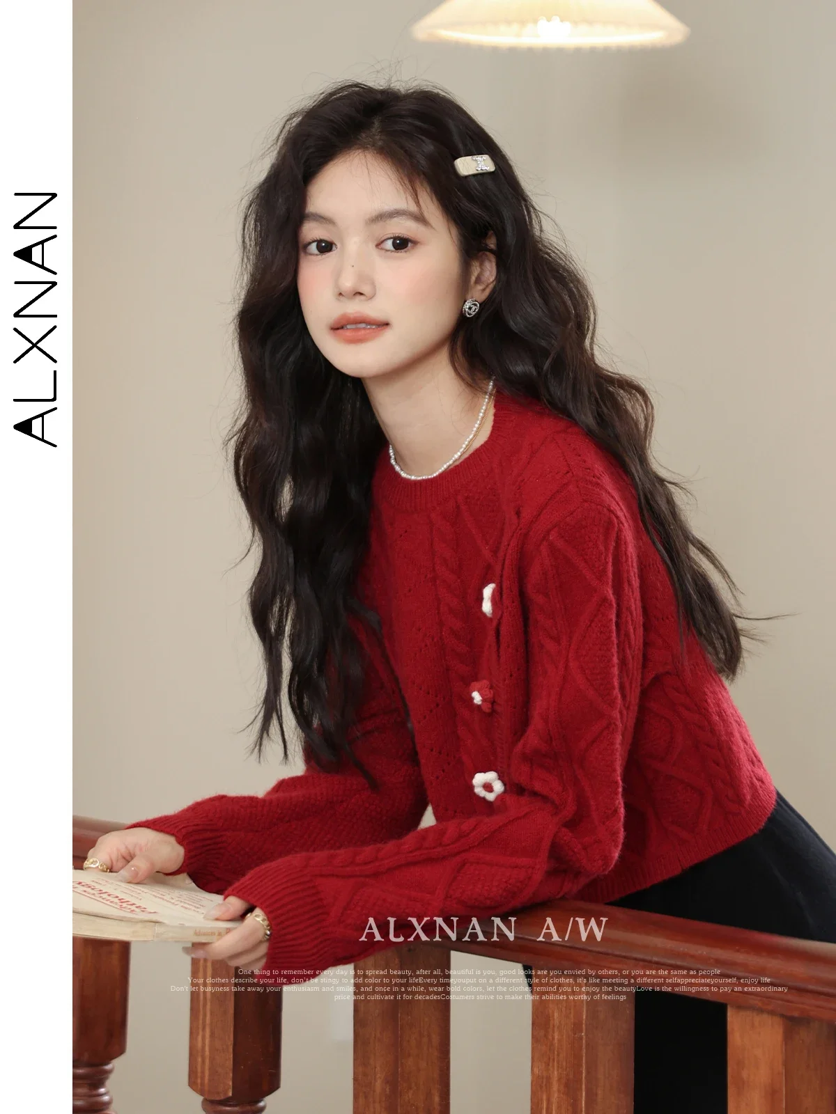 ALXNAN 2024 Autumn Winter New Women\'s Sweater Elegant Basic Straight Intellectual Soft Knitwear Jumper Sold Separately LXN32258