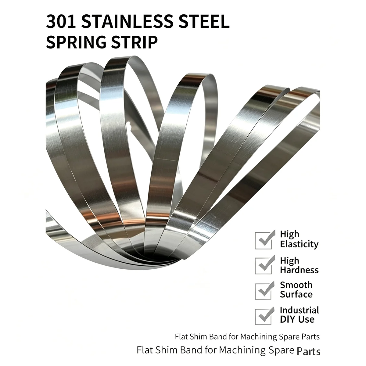 301 Stainless Steel Spring Strip High Elastic Flat Metal Strip for Industrial DIY Machining Spare Parts