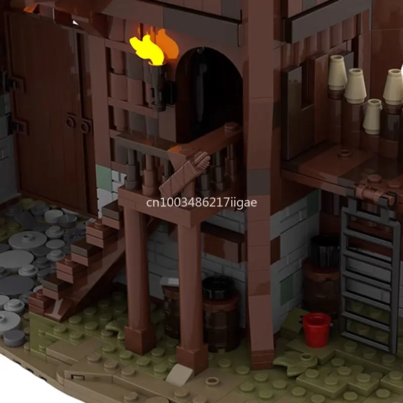 MOC Architecture Rohaned Gates of Edorased Model Building Blocks Lords Ringsed Scene MOC-139386 Constructor Bricks Toys Gifts