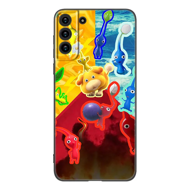 Pikmin Game Black Silicone Phone Case For Samsung Galaxy S23 S21 S20 FE S24 S22 Ultra S10E S10 S9 S8 Plus