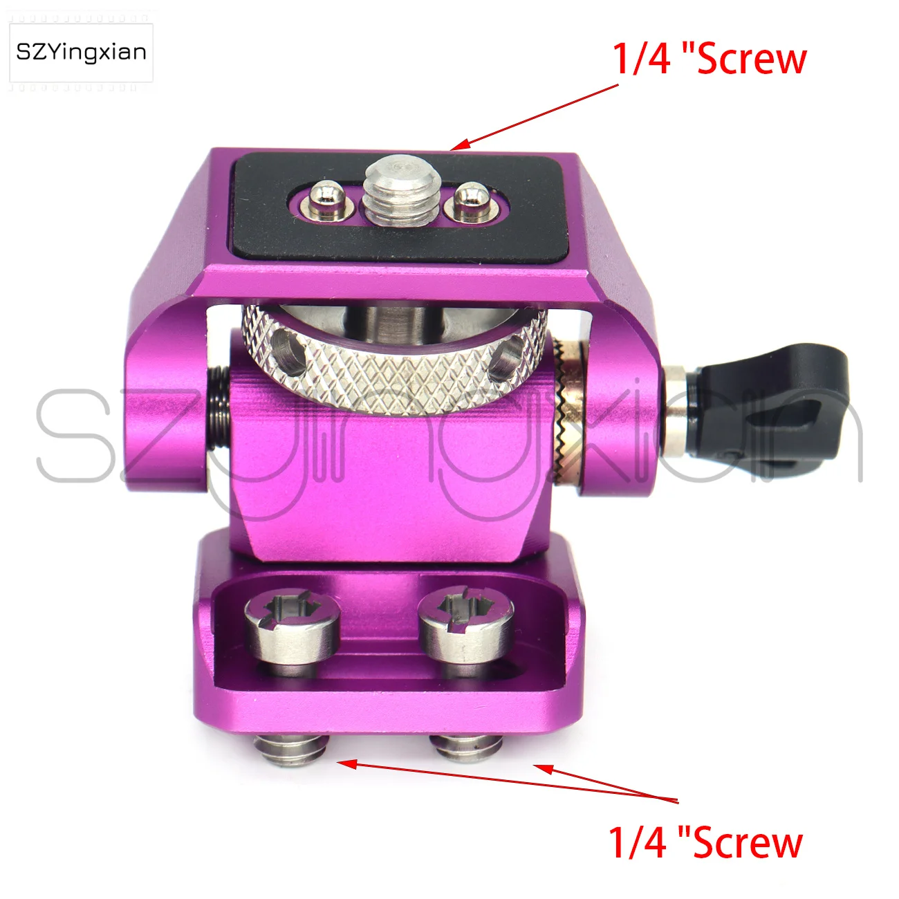 Adjustable Rotating Tilt Camera Monitor Bracket, NATO Fixture, M4 Screws, 3/8 