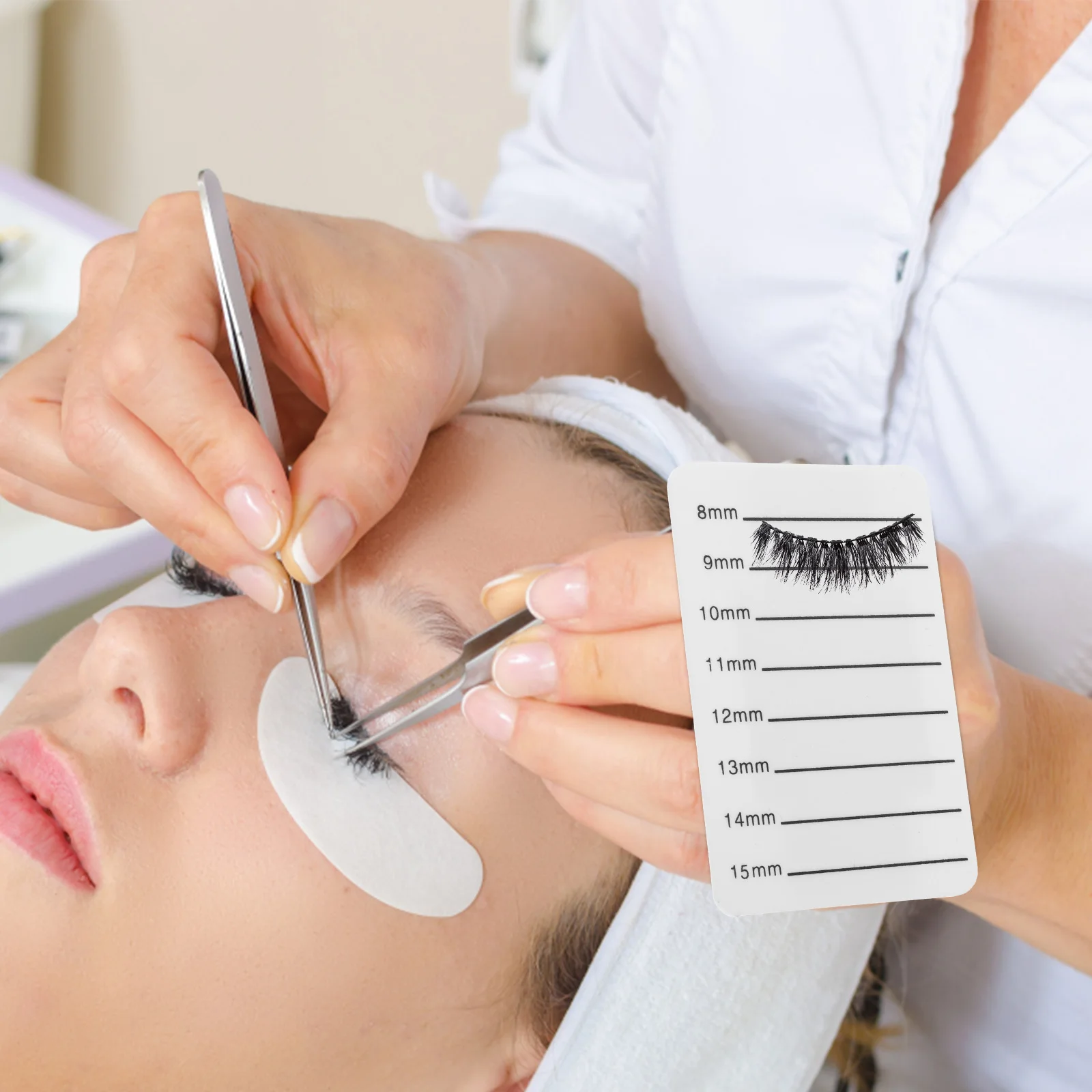 

Eyelash Display 8 15mm White Lash Tray for Grafting Tweezers Holder Acrylic Extension Lash Holder Tray Tool Storage