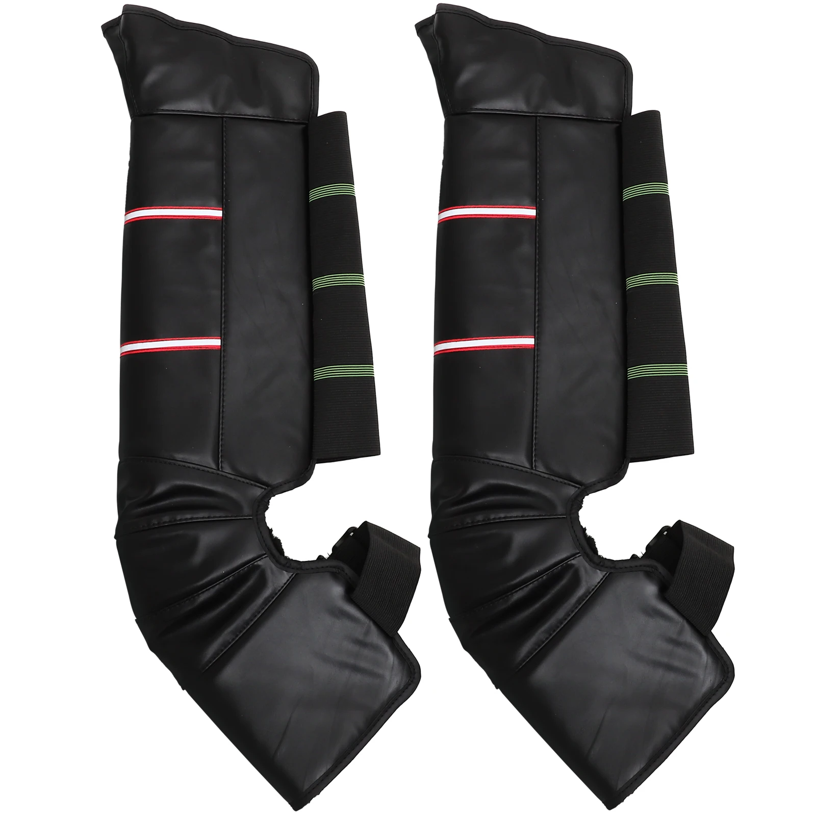 

2pcs Warm Knee Pads Windproof Black Reflective Strips Cycling Climbing Skating Gift Motorcycle Wraps PE Fleece PU Health