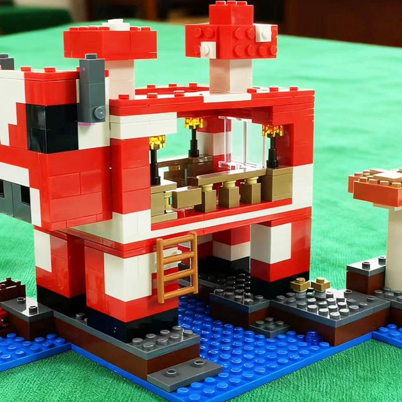 

Third Party MOC Compatible Sets My Pixel World Series Building Blocks Cow House Mooshroom Assembly Toys For Children ﻿