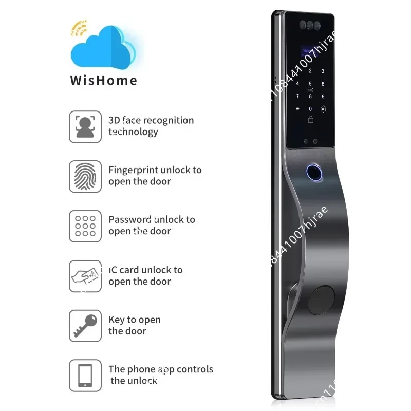 Digital Smart Door Lock WiFi APP Control 3D Facial Recognition Fingerprint Card Unlock Electronic Keyless HomeSecurit LockDevice