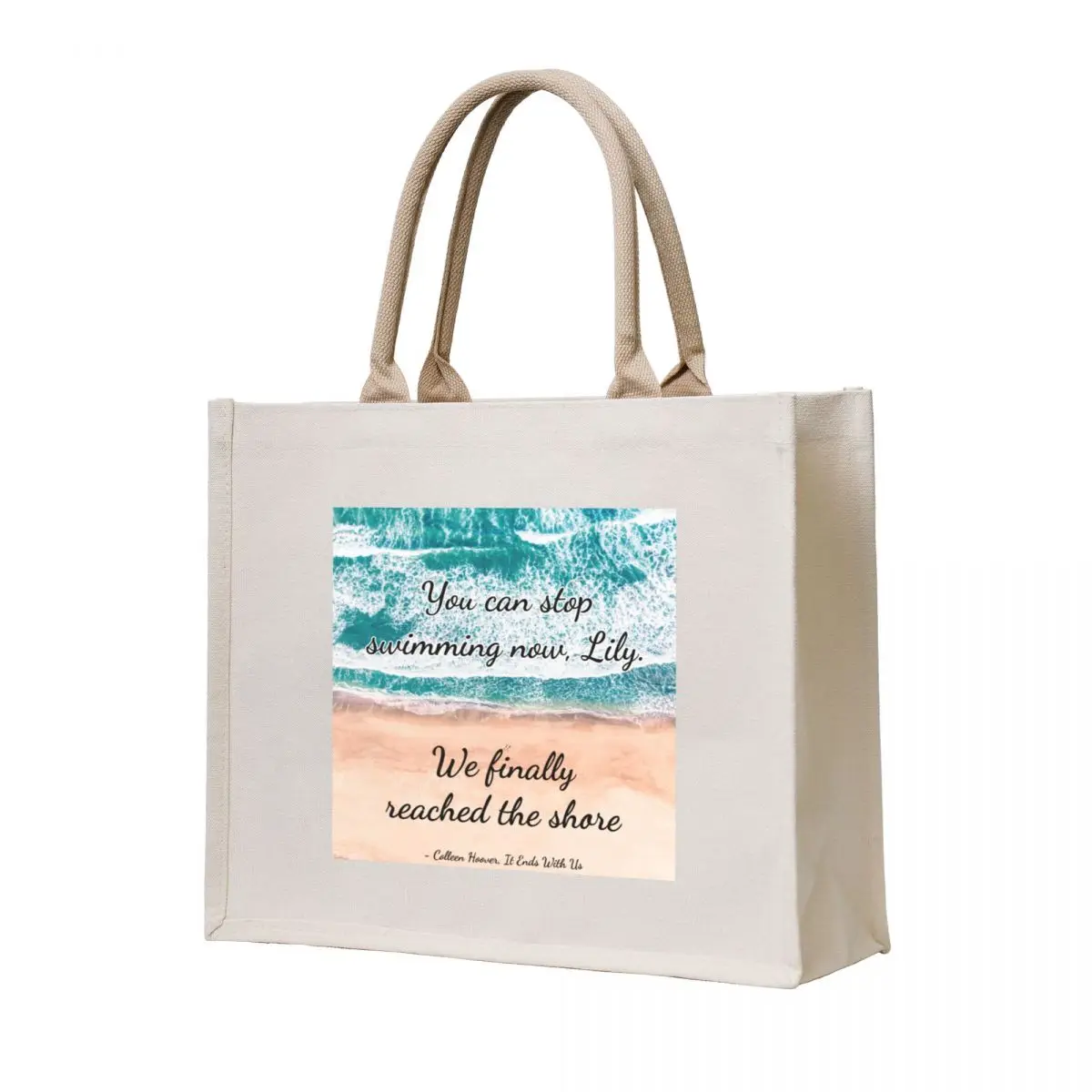 

It Ends With Us quote with background Tote Bag bags woman 2025 reusable shopping bags Gift bag Woman shopper bag