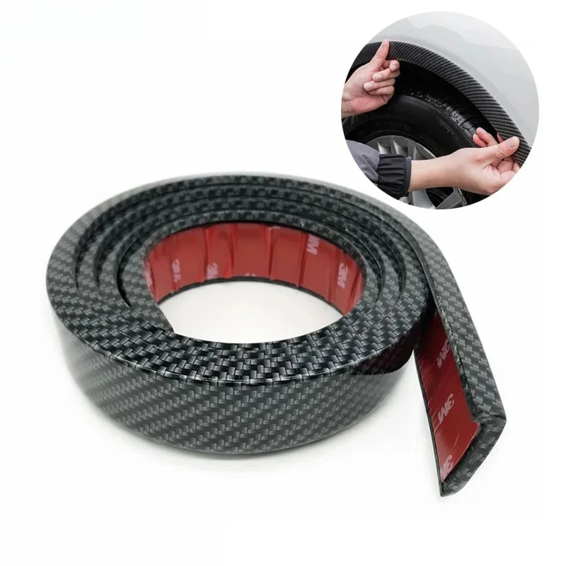

4PCS Universal Carbon Fiber Car Sticker Decoration Wheel Arch Protection Strip Car Anti-Collision Strip Car Modification
