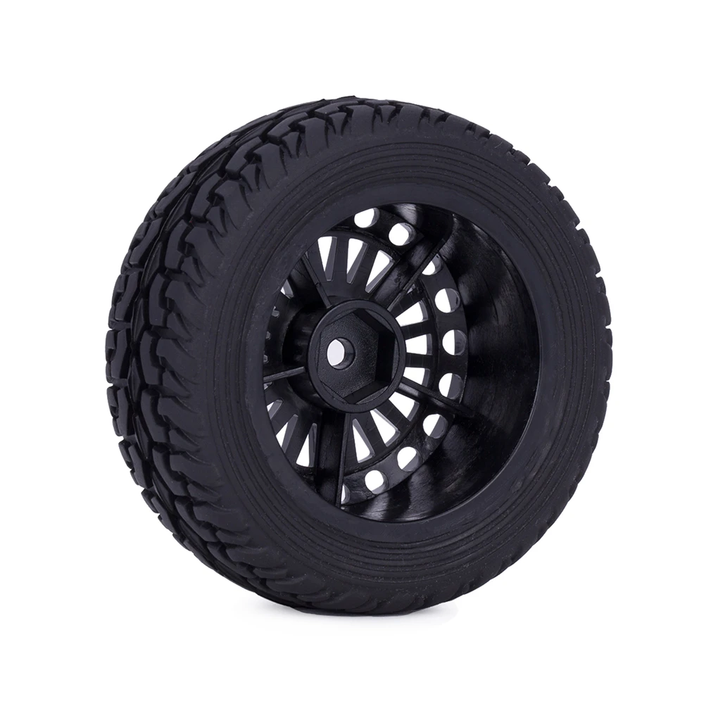 4pcs Plastic Glued Rubber Tire Wheels Rim for 1/10 1/14 1/16 RC Car TAMIYA TT01 TT02 HSP Wltoys 144001 94122 94123 Part