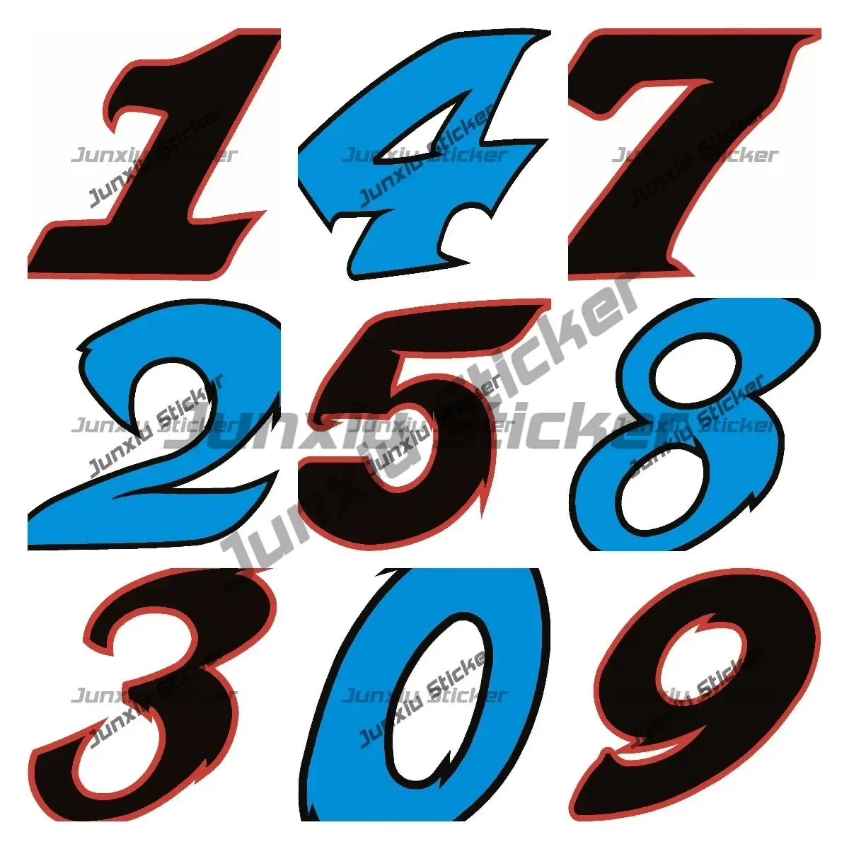 

Racing Stickers Numbers 0123456789 Vinyl Car Sticker Red Black Blue Car Decal Styling Car Accessories for Racing Rally 4x4 Decor