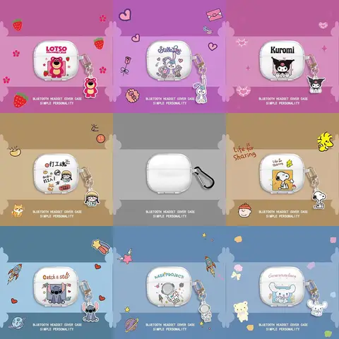 Transparent Pattern Cosmonaut Earphone Case For Lenovo LP40 TWS Wireless Earphone Cover For Lenovo LP40 Pro Headset Soft TPU Box