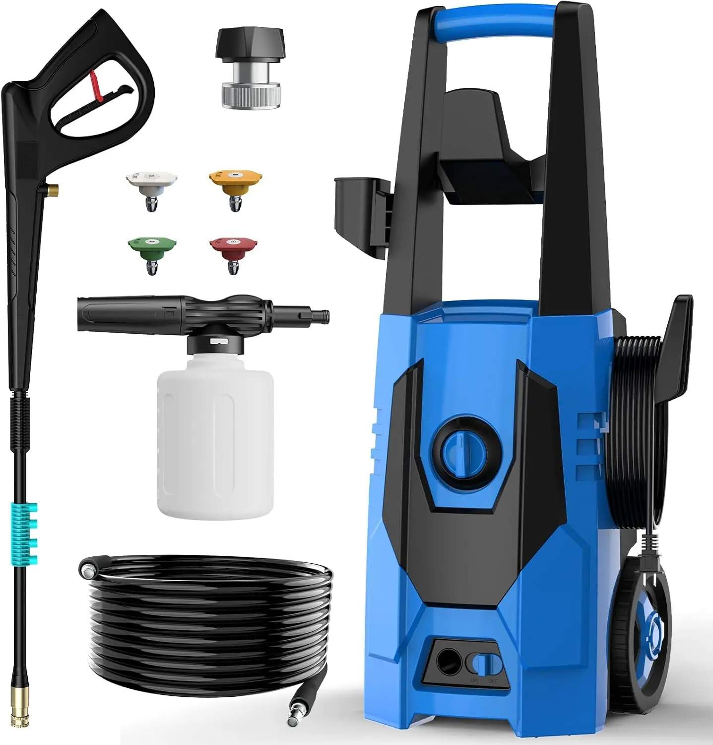 Electric Pressure Washer, 4800PSI Max 3.1 GPM Portable Power Washer with 35FT Cord, 20FT Hose, 4 Quick Nozzles, Foam Cannon High