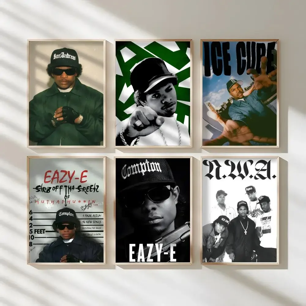 Rapper Singer E-eazy E Painting Calligraphy Waterproof Canvas Art Wrinkle Free Wall Hanging For Home Living Room Bedroom Decor