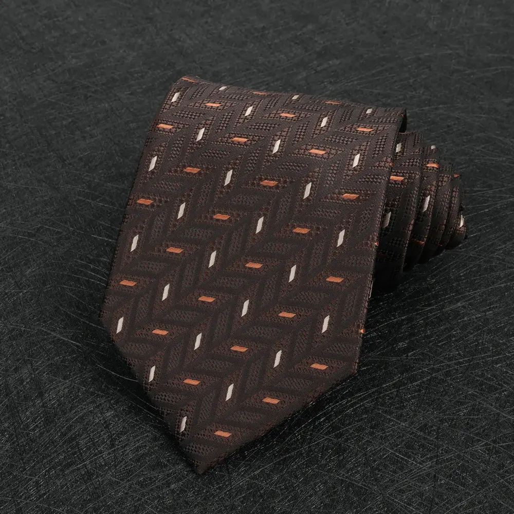 2025 neue Ankunft Braun Krawatte Männer Business Formal Gestreiften Retro Krawatten 8 cm Weiß Grün Polka Dot Krawatte Smoking hochzeit Krawatte – Detail 11