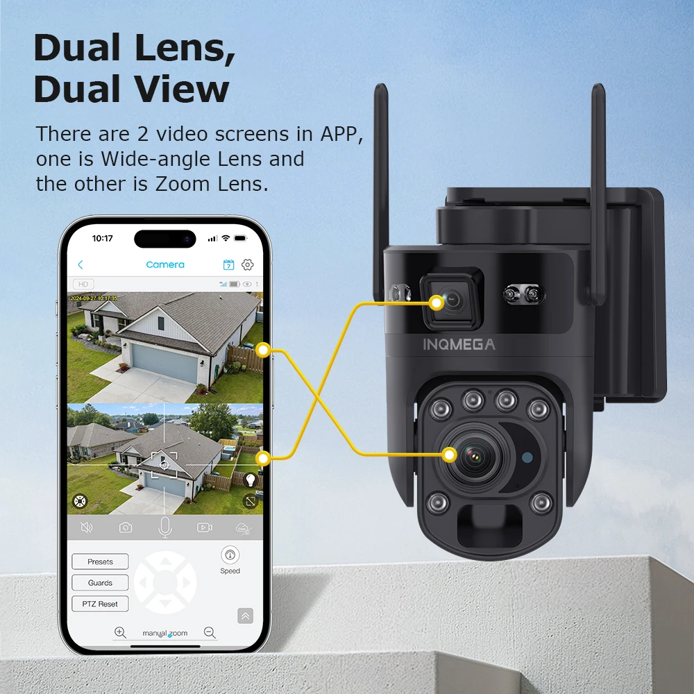 SHIWOJIA 20X ZOOM Solar Battery Camera 4G 6MP Three Lens 360° View 5W Solar Panel Security Outdoor PTZ IP Camera Night Vision