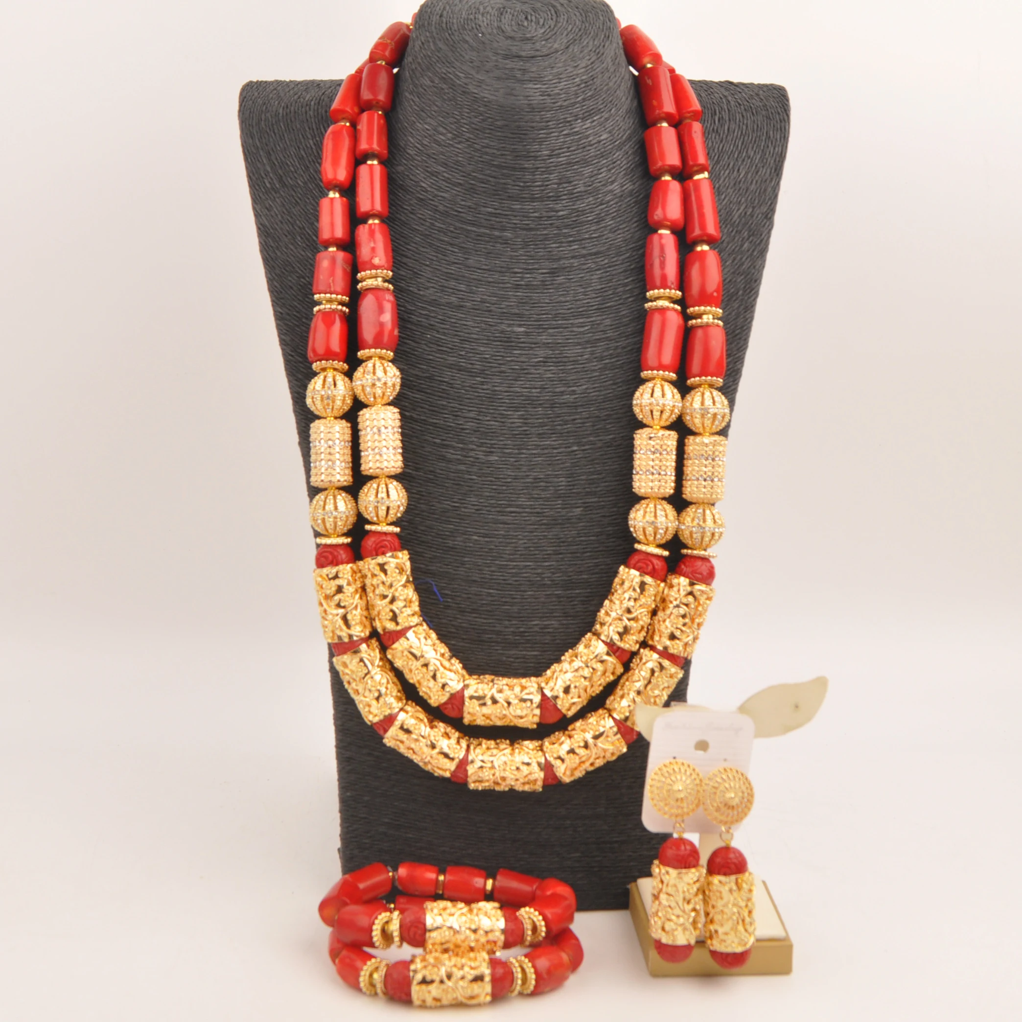 

Fashion Red Coral Beads Jewelry Sets