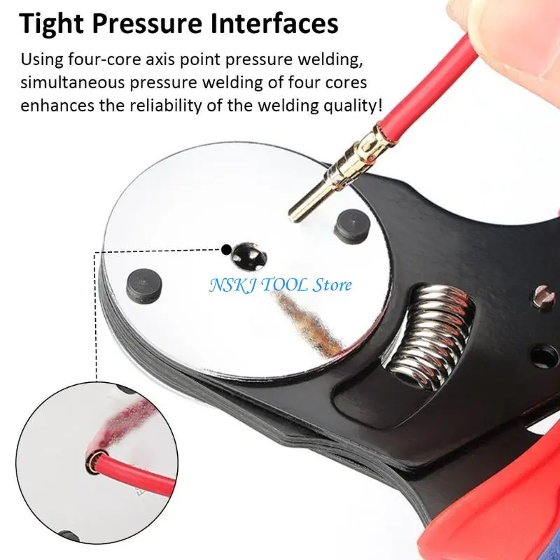 

L8RC Deutsch Crimper 4 Way Indent Crimper Deutsch Crimping Wire Crimper Tool for Deutsch