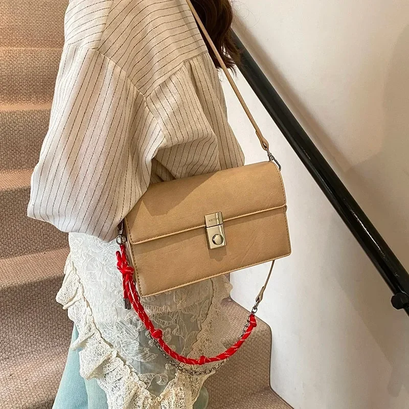 

Stylish Women's Crossbody Purse - Soft Nappa Leather Shoulder Bag with Braided Handle, Bohemian Festival Handbag