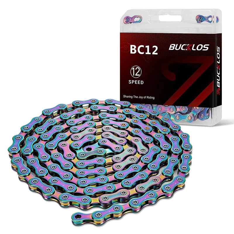 BUCKLOS Titanium Plating Bicycle Chain 8V 9V 10V 11V 12V Road Mountain Bike Chain 116L 126L 8/9/10/11/12Speed MTB Current - view 3
