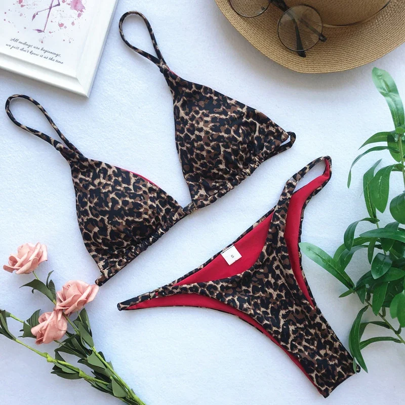 

Swimwear Women Leopard Printed Sexy Bikini Set Summer Beachwear 2025 New Swimsuit Two-pieces Thong Bathing Suit Beach Biquinis