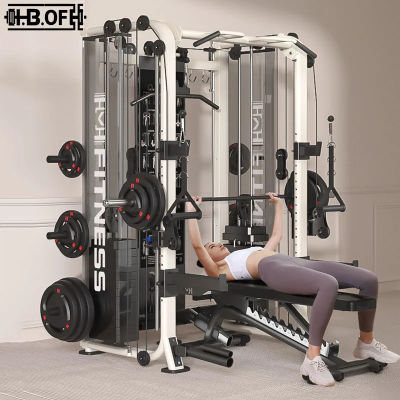 معدات اللياقة البدنية العملاقة الشاملة الجديدة، مدرب آلة هوم سميث، مقعد القرفصاء الطيور الطائرة، متعدد الوظائف #3