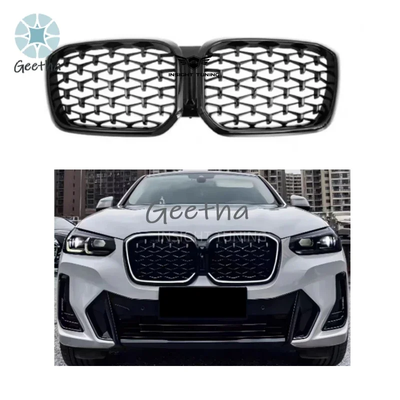 

Abs Plastic Bumper Grille Glossy Black Car Grills With Led Light for Bmw X3 G01 G08 Grills 2023