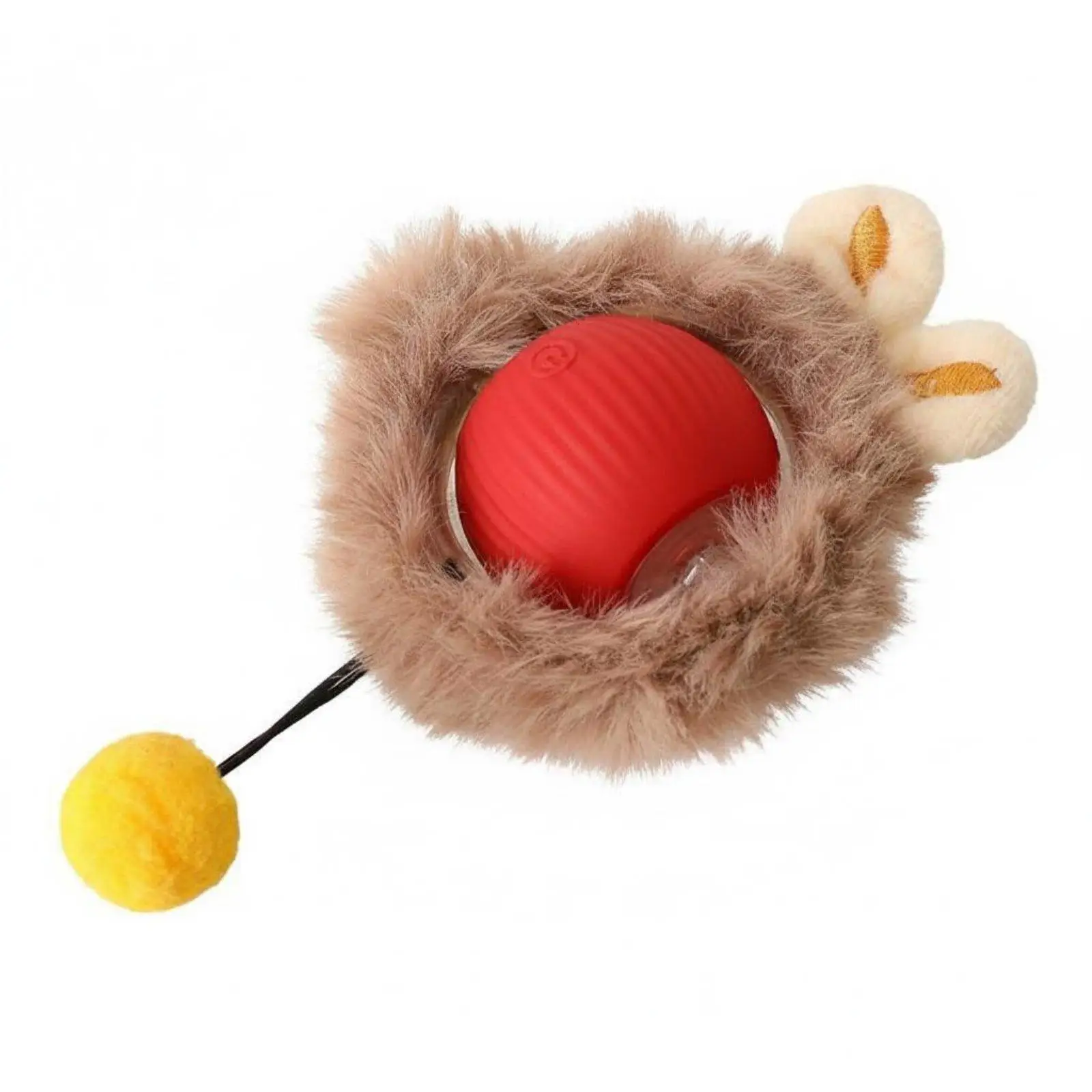 Engaging Cat Play Ball Toy with Layered Plush and Smooth Core for Kitten Pouncing and Swatting Fun