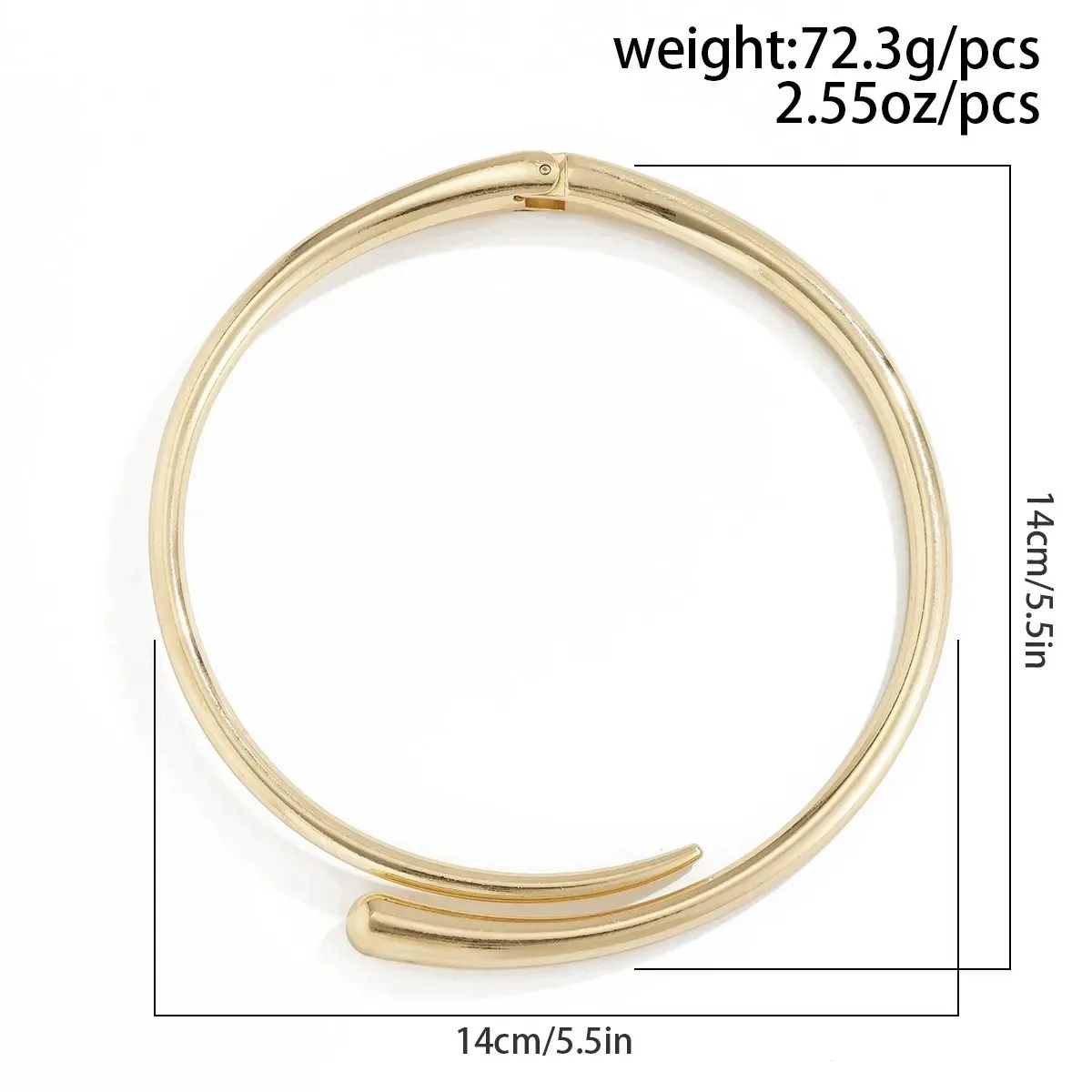 Punk Simple Irregular Torques Choker Adjustable Clavicle Accessories Statement Smooth Metal Choker Necklace Party for Women Gift