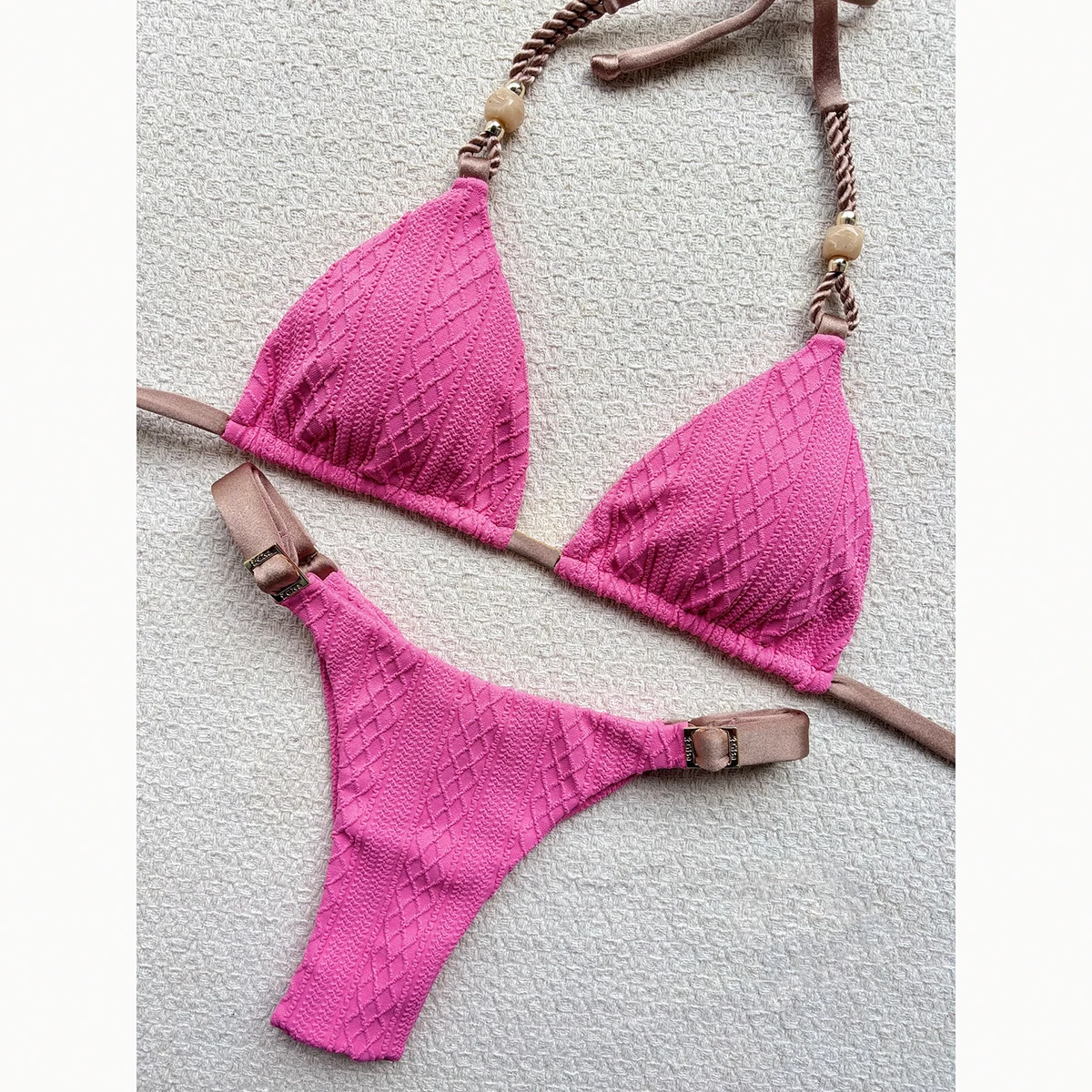 رفع البيكينيات 2026 مثير النساء ملابس السباحة الإناث الصلبة البرازيلي مجموعة البكيني Biquini ثوب السباحة لباس سباحة بحر #3