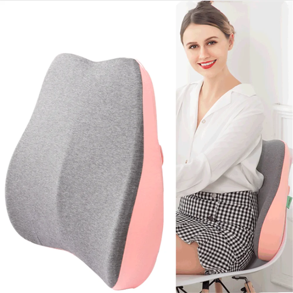 Memory Foam Non-Slip Car Seat Cushion for Office and Gaming Chairs Supports Lumbar Back Waist Pillow Soft Comfortable