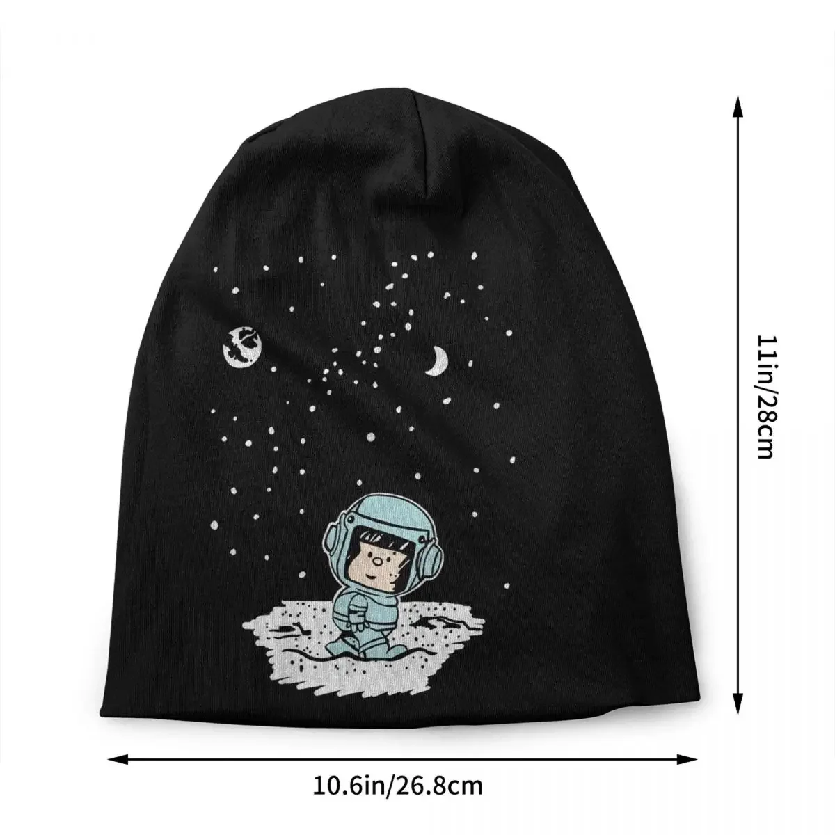 Mafalda In Space Beanie Cap Unisex Winter Bonnet Homme Knitting Hats Fashion Outdoor Quino Comic Cartoon Skullies Beanies Caps