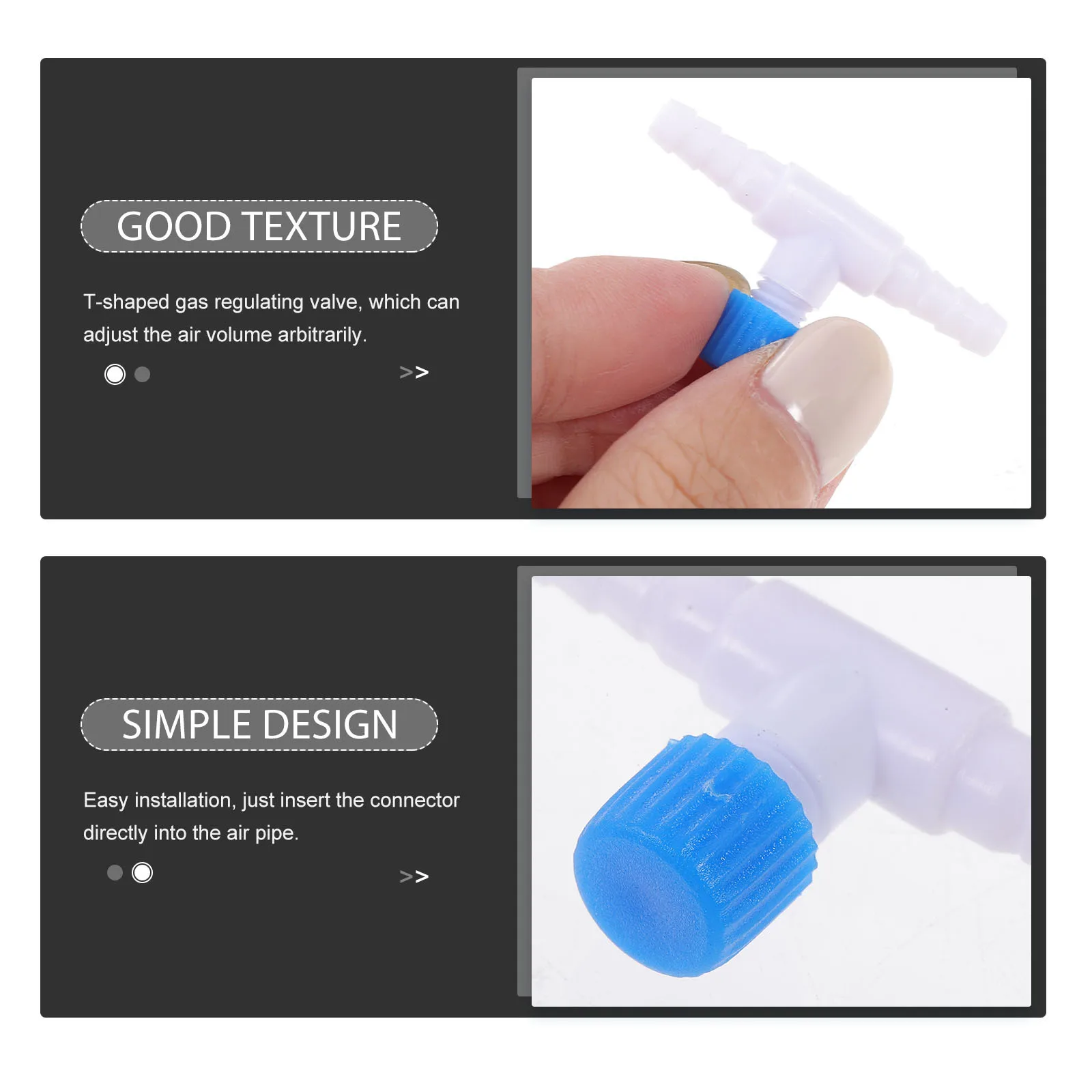 

30Pcs Small Aquarium Valves Fish Tank Air Flow Regulator Inline Tubing Connector T-Shaped Control Valve Wear-Resistant Plastic