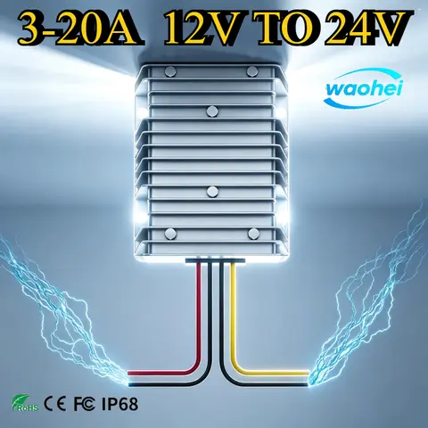 12V TO 24V 3A 5A 10A 12A 15A 20A DC Converter Step Up Stabilizer Voltage 12 to 24Volts Regulator Boost Module CE Certified ROHS