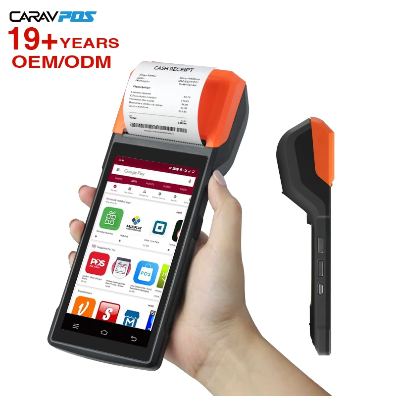 

Оптовая продажа 5-дюймовый Pos-машина 4-ядерный WIFI BT 4,0 Беспроводной мобильный Pos-терминал Мегнитный ресторан 58 мм Термопринтер Pos-система
