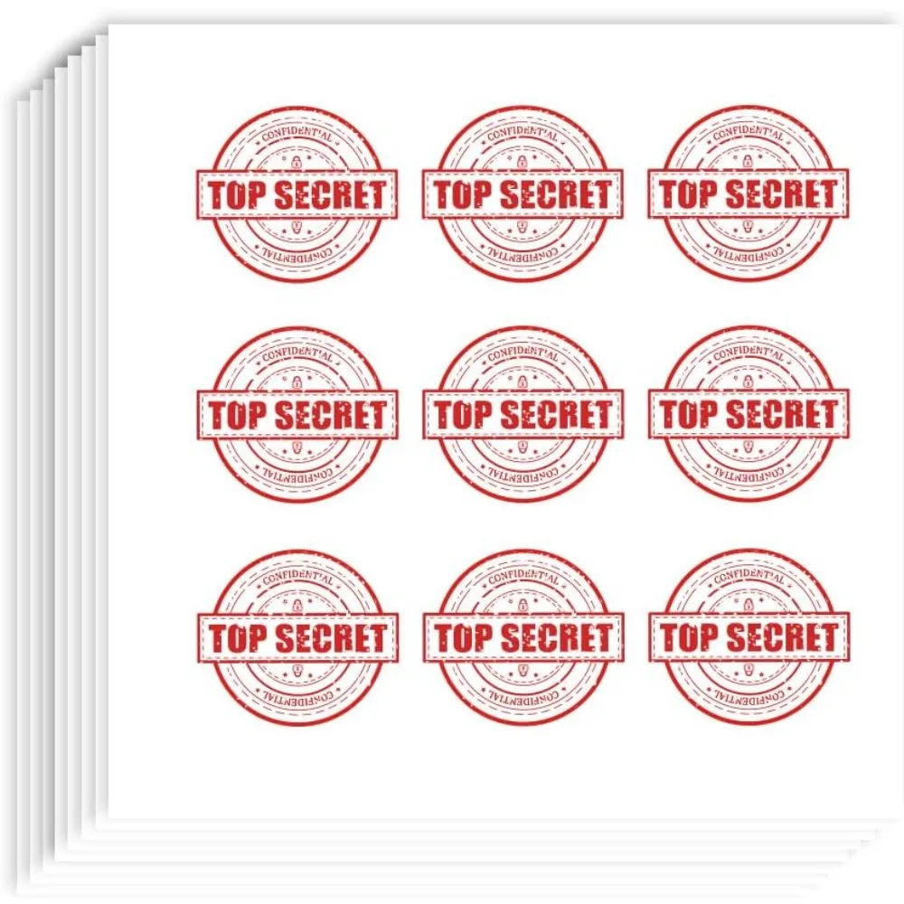 180 Pcs Self-Adhesive Top Secret Stickers 0.82x0.94 Inch Top Secret Stamp Bumper Confidential Stickers Decals for Making Kit