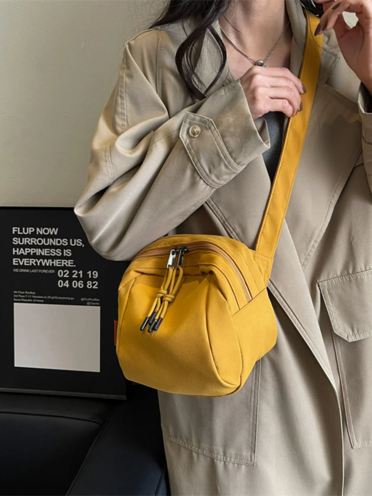Faionable Casual Canvas Bapa Women\'s Summer 2026 Sport Cycling Crossbody Bag Chest Bag Soft Handbag Korean Sle