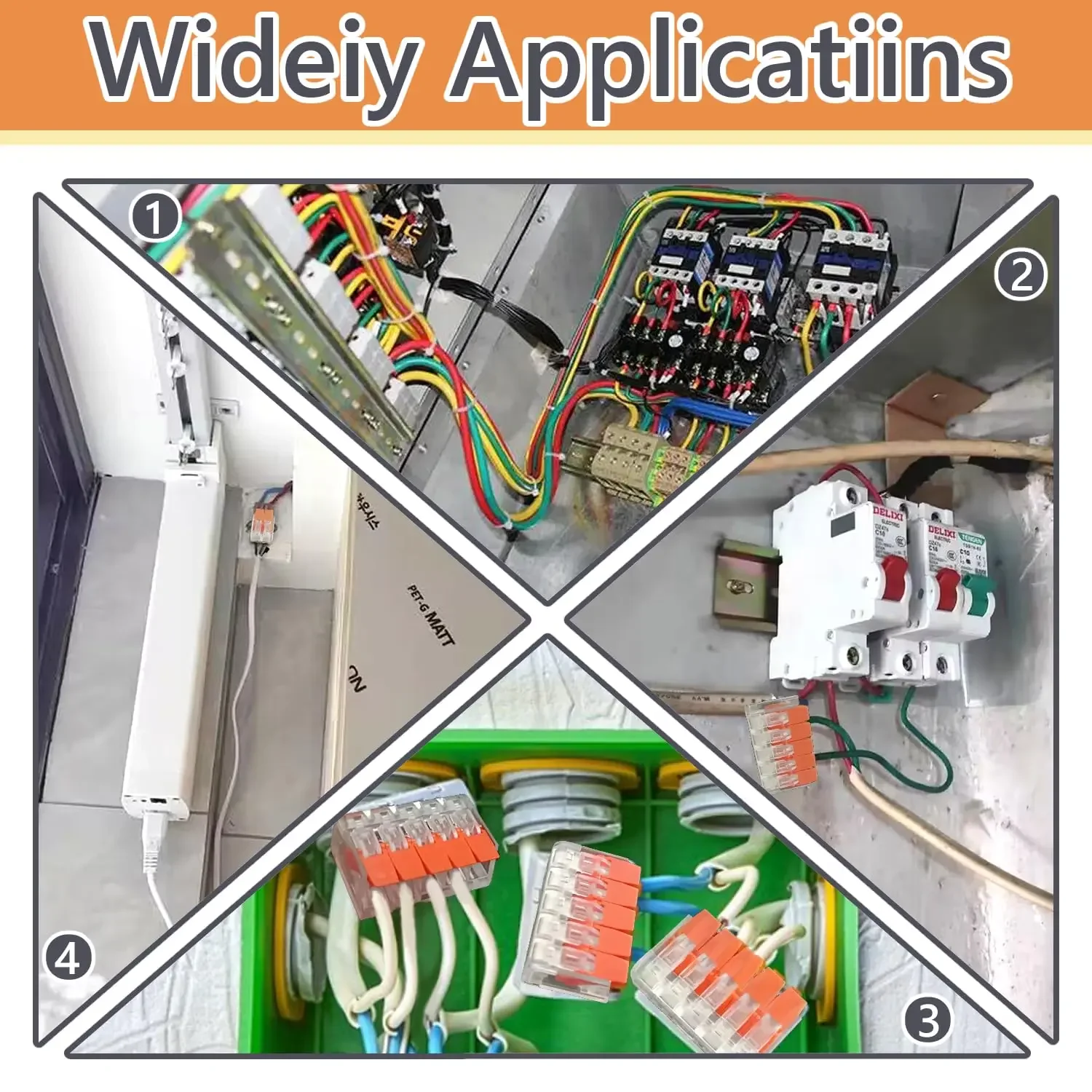يتم استخدام موصلات أسلاك الرافعة، حزمة تصنيف الموصل المدمجة، للأسلاك المرنة الصلبة الذين تقطعت بهم السبل مع 2 و5 منافذ