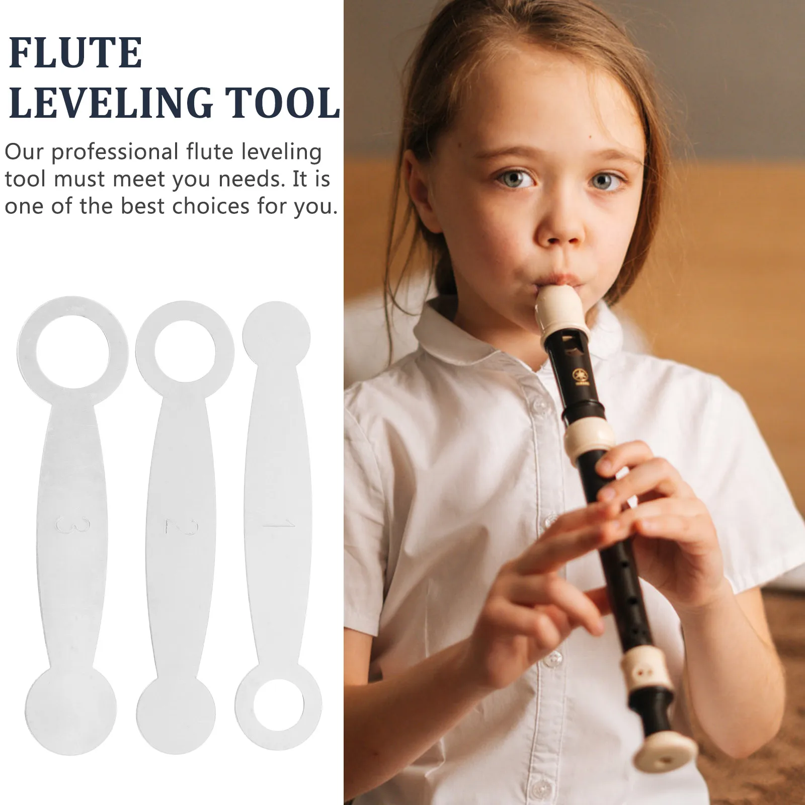 

3PCS Flute Leveling Tool Silver Woodwind Repair Pad Clarinet Instrument Pads Easy Install Remove Cushion Long Lasting Suitable