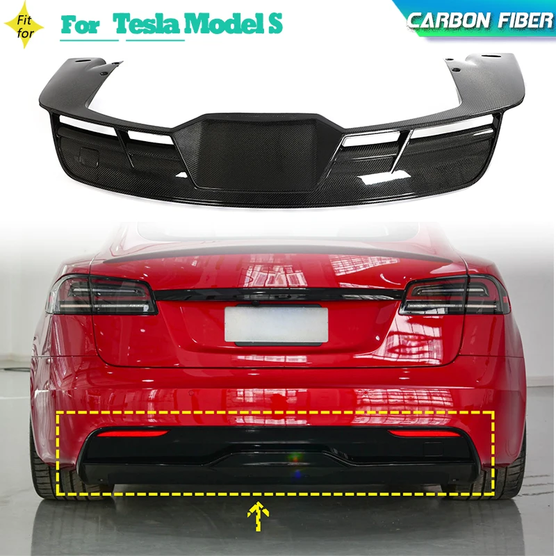 

Carbon Fiber Car Rear Bumper Diffuser Lip Spoiler For Tesla Model S Sedan 4-Door 2021-2023 Rear Diffuser Lip Protector Guard