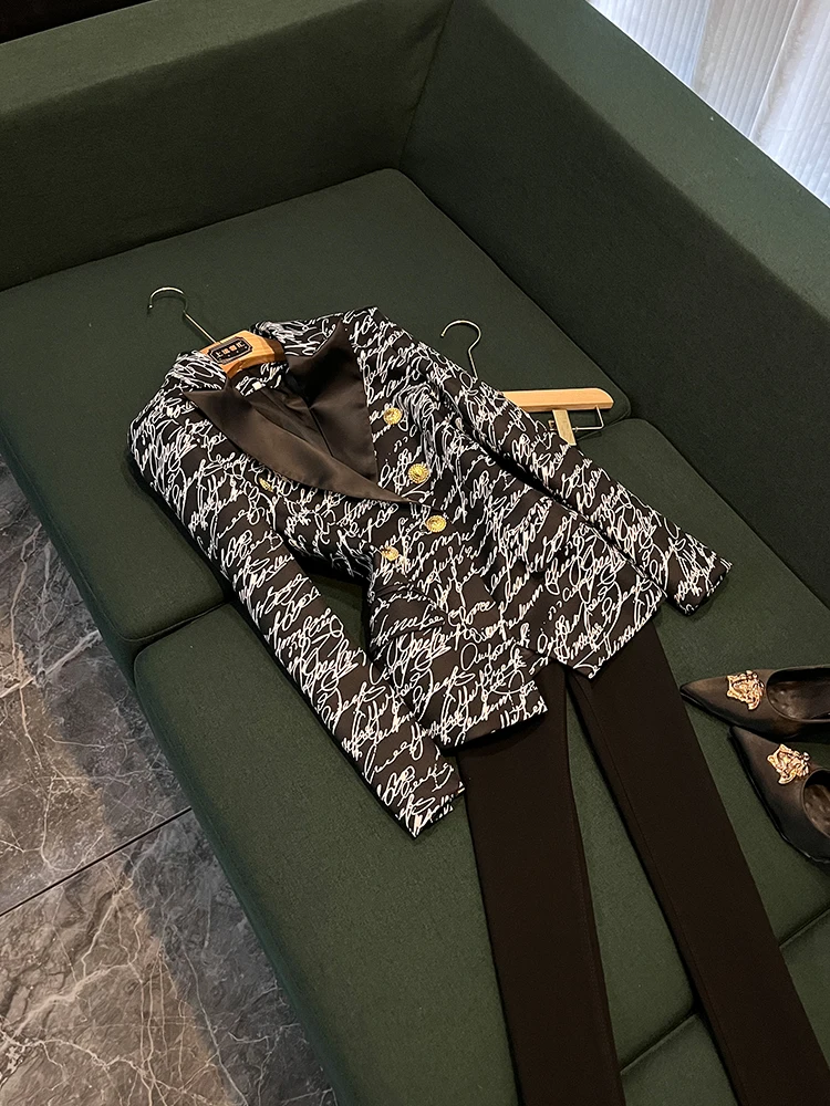 

Двубортный Jaet с принтом Slim Fit, раннее лето 2022, верхняя одежда знаменитостей Faion для поездок на работу, Long Sve