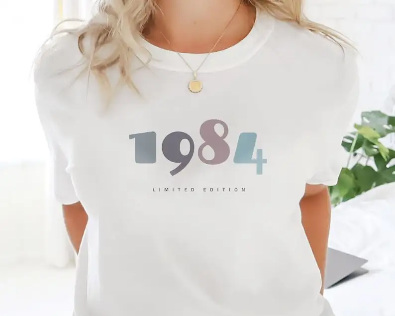 

1984 40th Birthday Present, Vintage Inspired T-Shirt, Gift For Her Wife Chic Top, Unisex Shirt, Cute Mum 100% Cotton goth kawaii