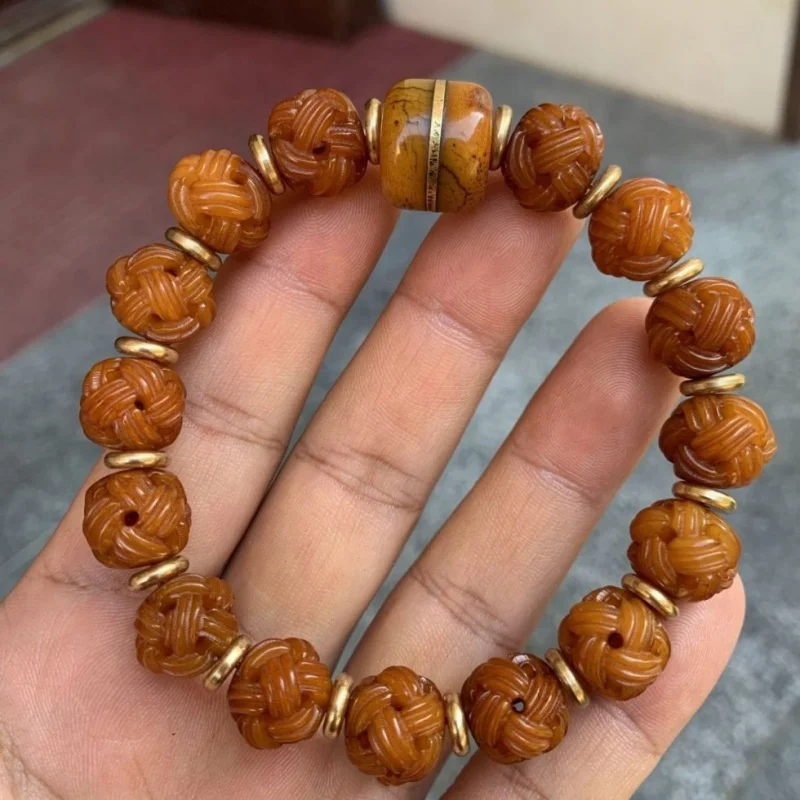 as Right as Rain Bone Carving Crafts Bracelet Buddha Beads