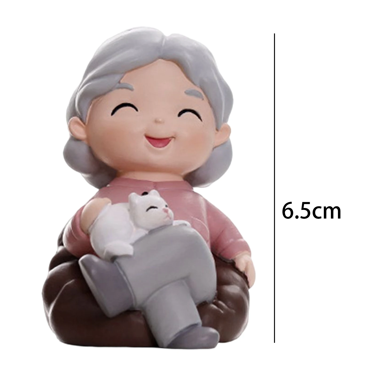 Cute Grandma Grandpa Statue Miniature Figurine Resin Craft Desktop Decor Anniversary Decorative Statue