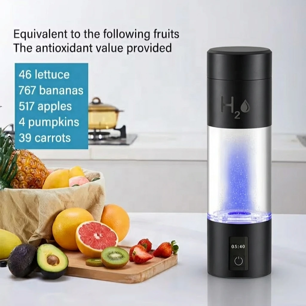 270Ml food-grade hydrogen water bottle with Type-C charging function, portable hydrogen generator, 5-minute mode