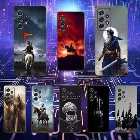 N-Nihang Singh Sikh Warrior Case For Samsung S25,S24,S23,S22,S21,S20,S10,Ultra,Plus,Lite,FE,Soft Silicone Black Cover