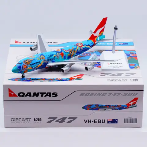 XX20374 합금 수집용 비행기 선물 JC 날개 1:200 캐ن타스 항공 보잉 B747-300 다이캐스트 항공기 제트 모델 VH-EBU 스탠드 포함