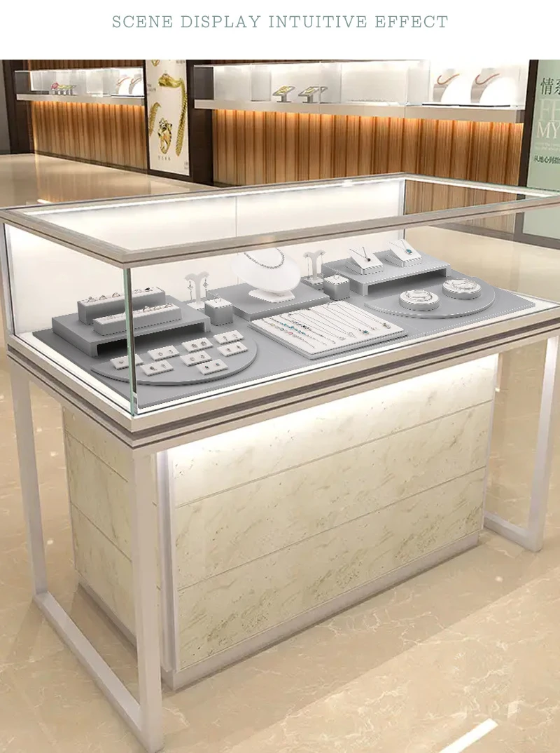 White PU Leather Bust Jewelry Display Stand Holder Bracelet Earring Necklace Ring Jade Counter Pendant Neck Model Organizer Rack