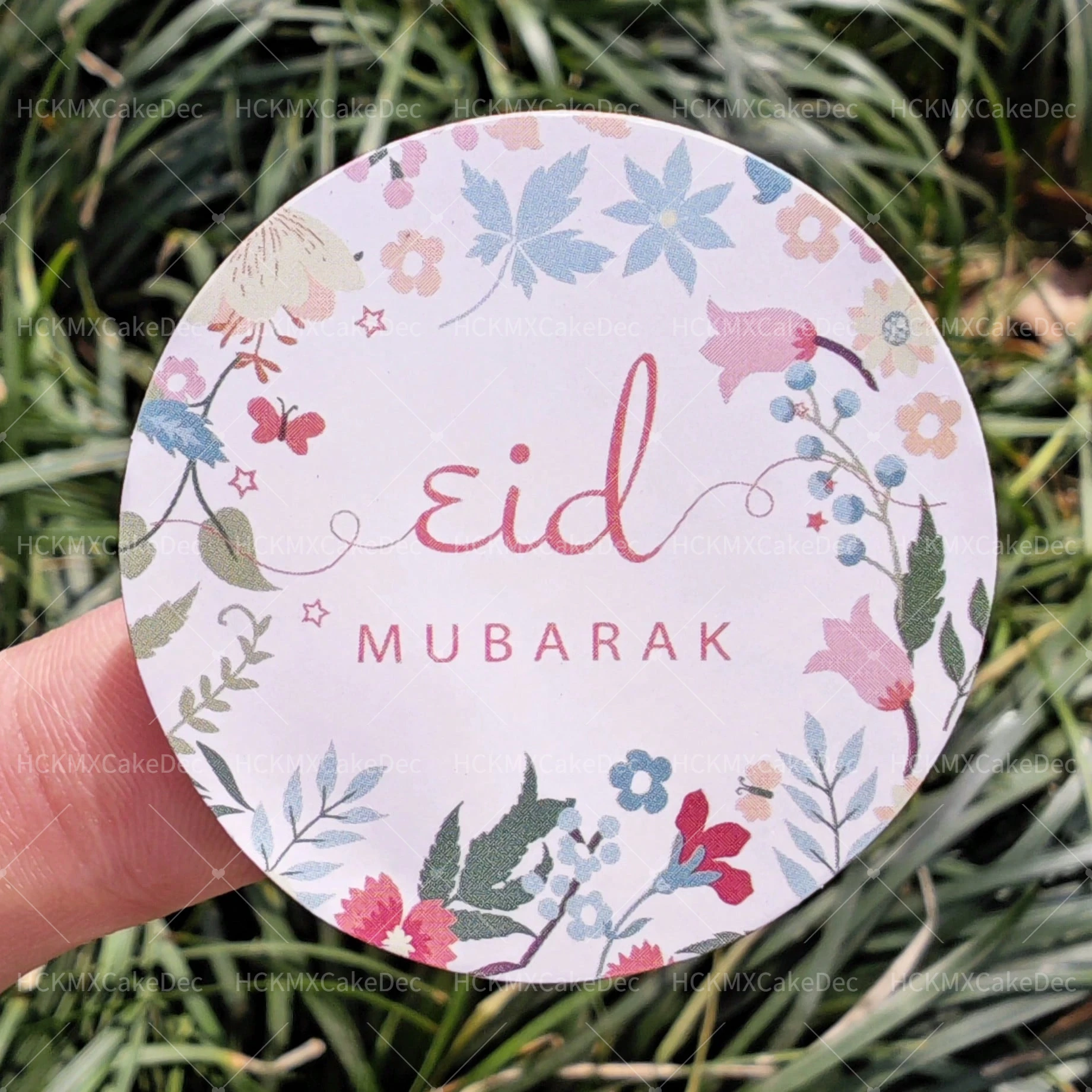100 Stück runde EID Mubarak Blumenpflanzen Aufkleber für Ramadan Kareem Geburtstag Hochzeit Party Geschenke Verpackung Aufkleber