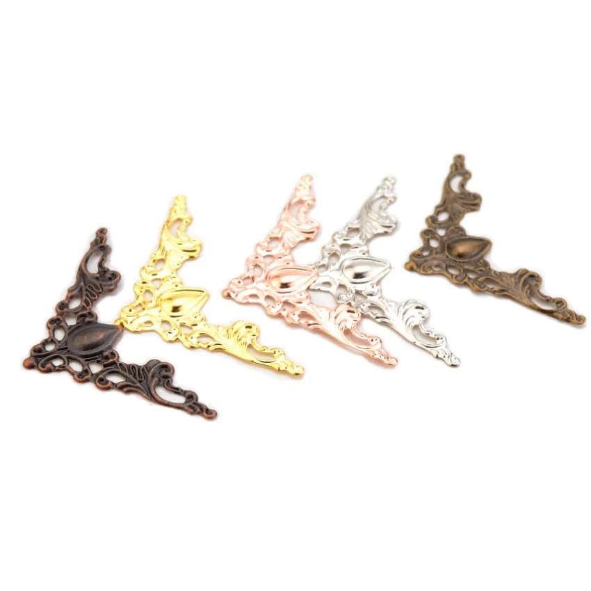 Retail  20Pcs Photo Album Angle Pressure Angle Corner Protector Protects Metal Bag Edge Angle 57x41mm